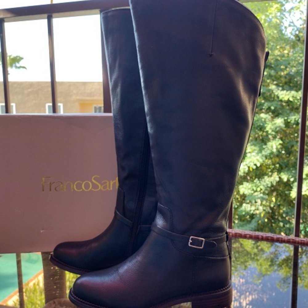 #318 Franco Sarto Haylie WC High Shaft Boots Black 7.5M - Picture 4 of 6